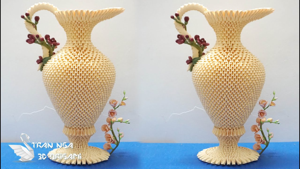DIY classical style pitcher tutorial P2 | Tutorial de origami 3D para jarra