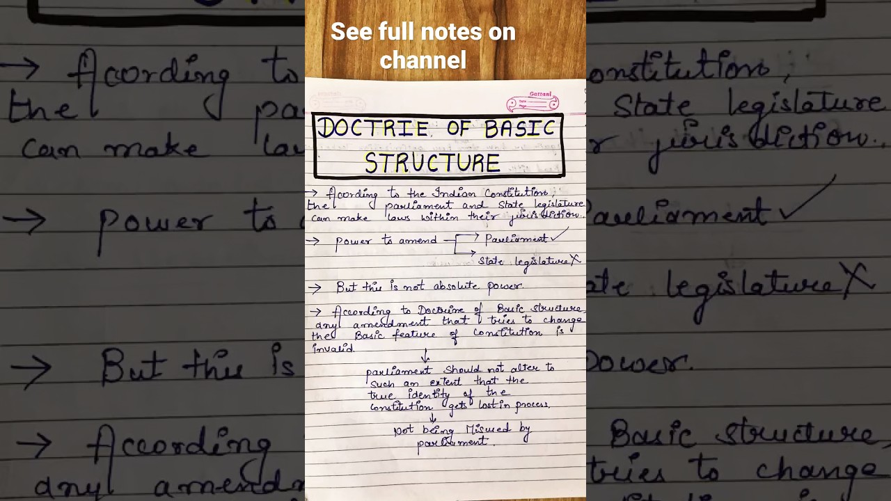 Doctrine of basic structure of Indian constitution|| LEGAL NOTES