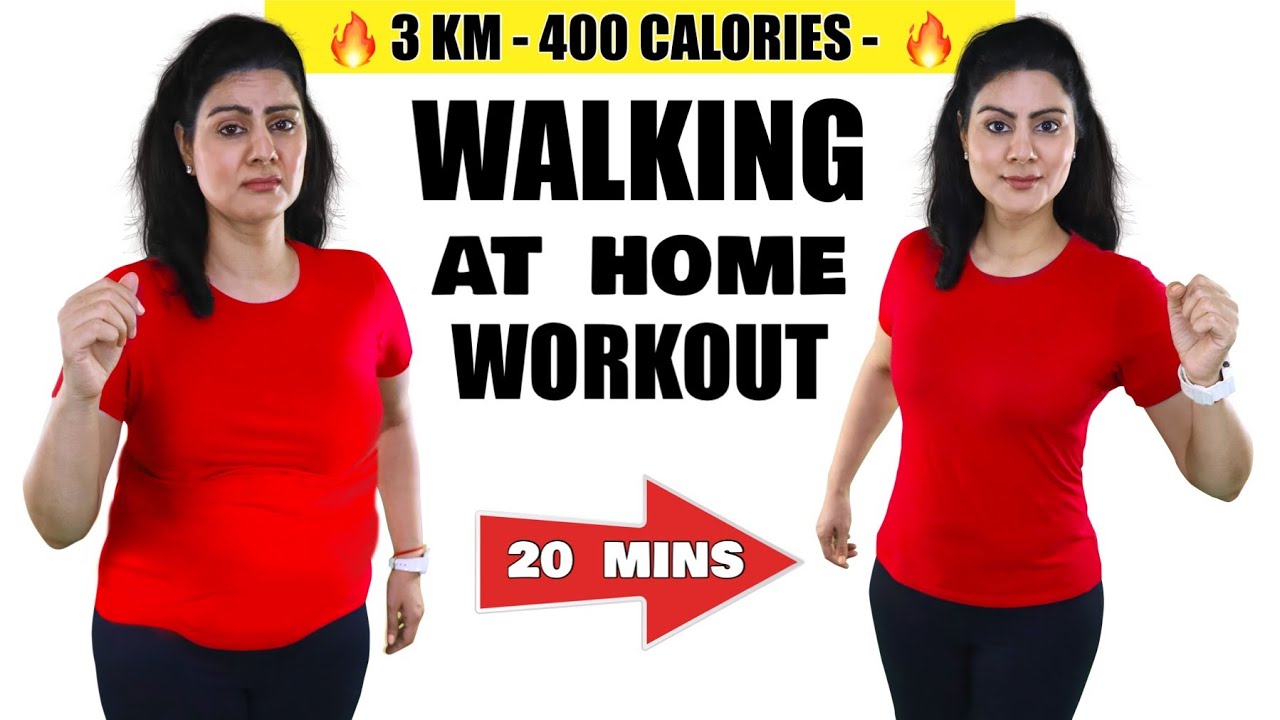 Beginner&rsquo;s 20 Mins FAST Walking AT Home For Weight Loss 🔥 400 CALORIES Fat Burning Cardio Workout