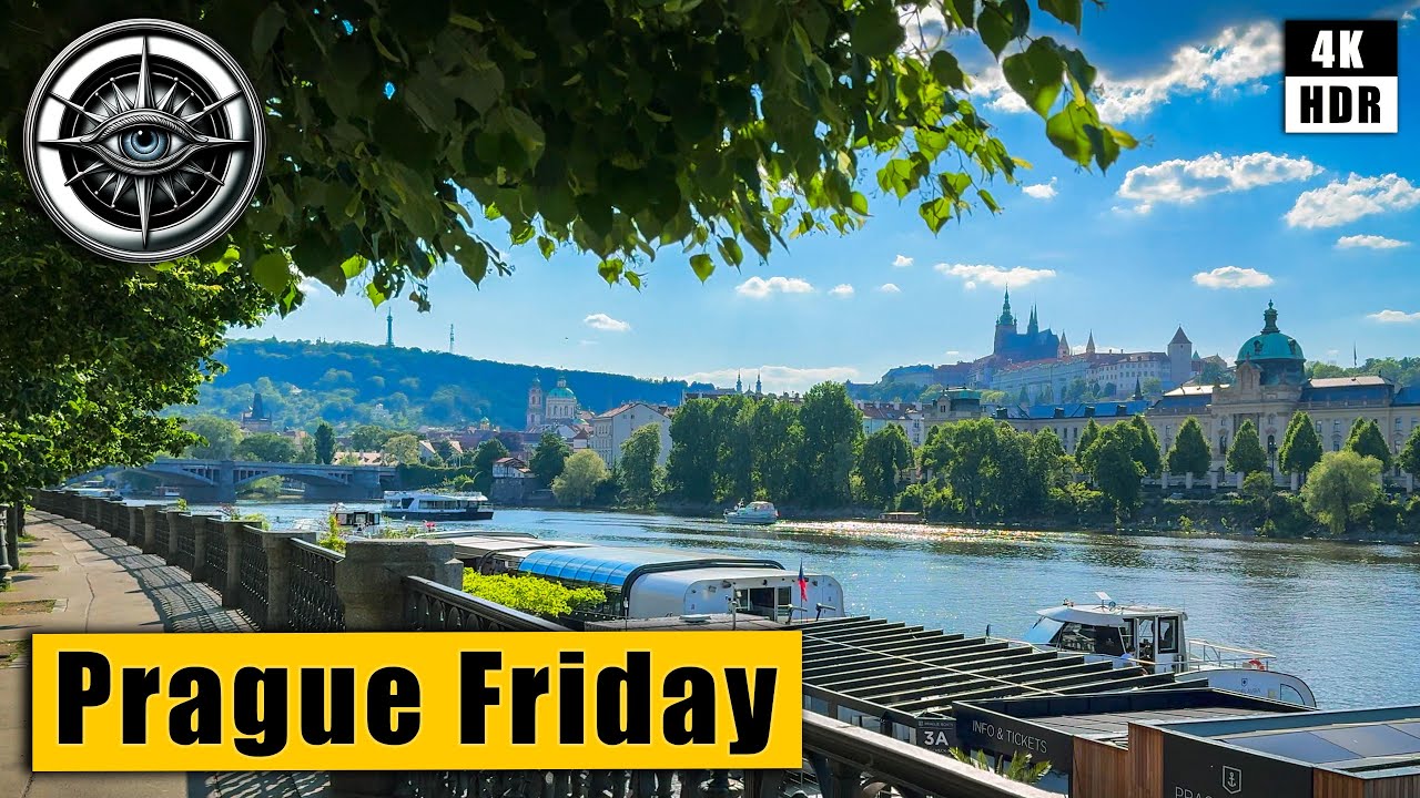 Prague Friday Walking Tour: Pařížská street, Old Town Square 🇨🇿 Czech Republic 4k HDR ASMR