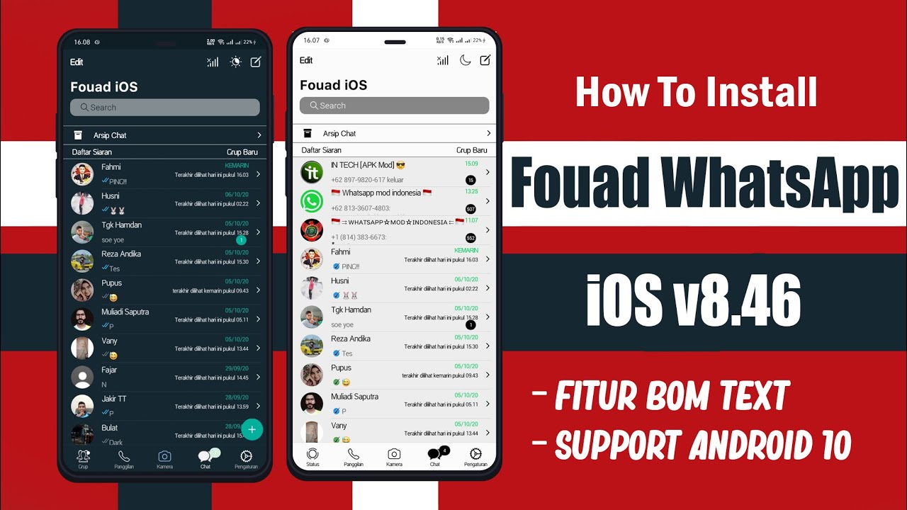 WhatsApp Populer 2022 || Fouad WhatsApp iOS v9.11 Update Fitur Terlengkap