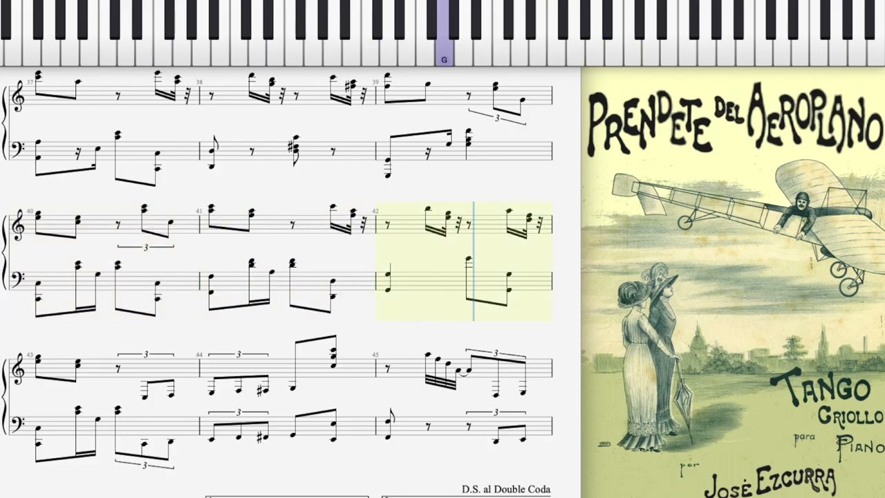 Prendente del Aeroplano by José Ezcurra (1912, Tango piano)