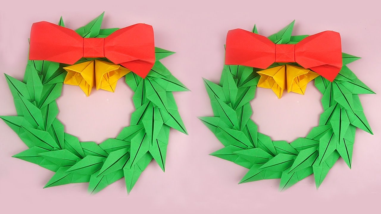 【クリスマス 折り紙】 簡単 可愛い クリスマスリース 折り方 / 折り紙 簡単