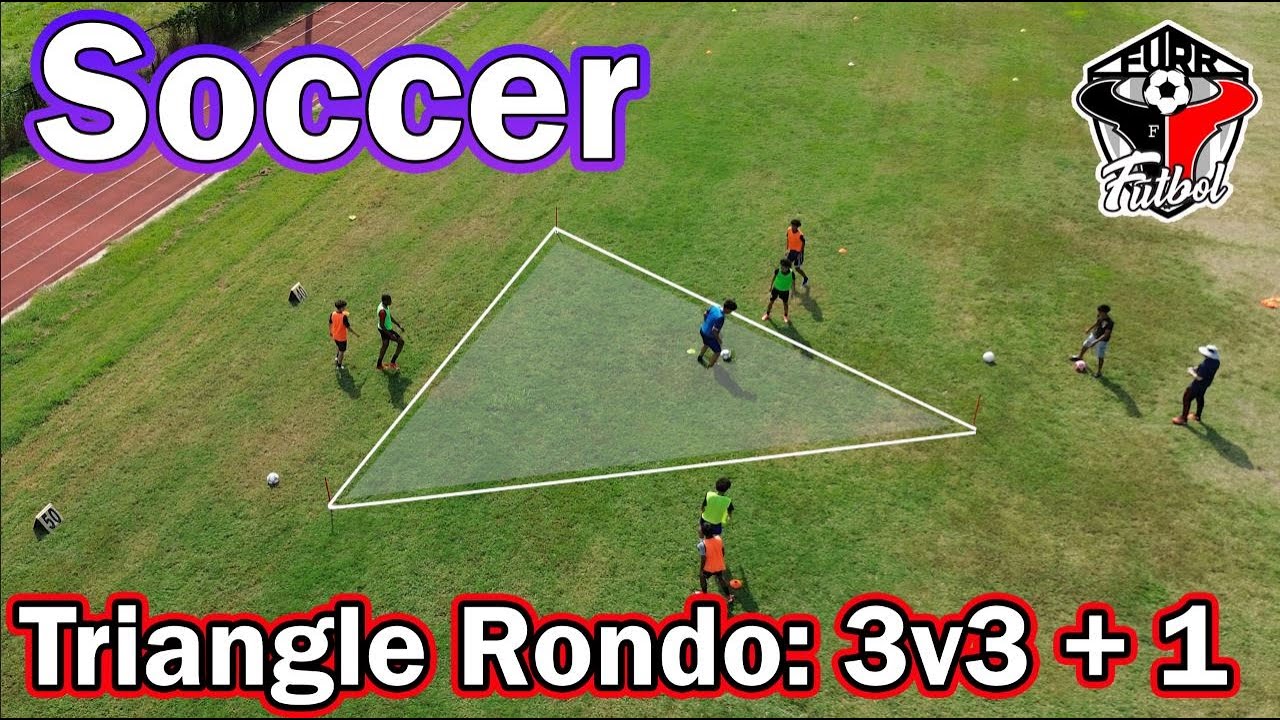 Soccer  - Triangle Rondo  3v3 +1 -  Midfield Practice & Possession Drill