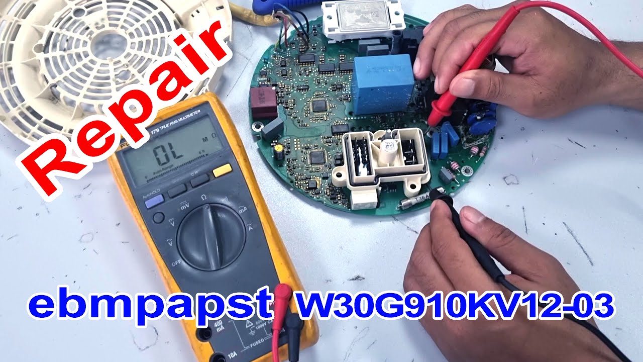 how to repair ebm papst fan, control board fix, W30G910KV12-03 ebm papst