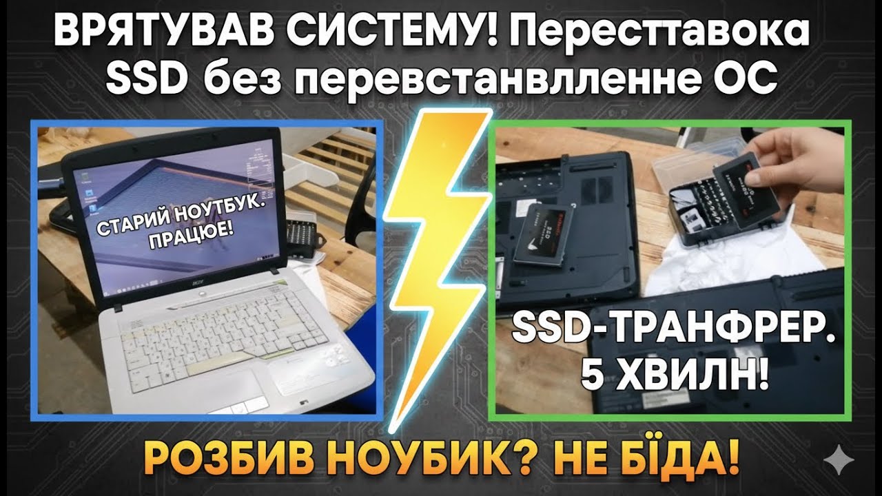 Перестановка SSD на аналогичный НОУТ без установки OC. Как перенести SSD на Windows/Linux (Acer 5...