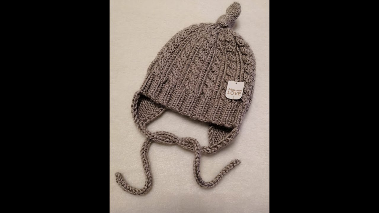 Ушки с завязками для детской шапочки с узелком (II часть) комплект для новорожденного