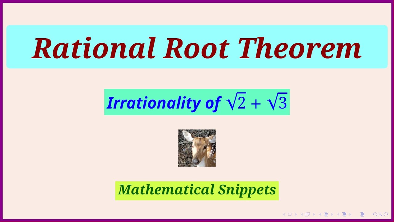 Rational root theorem and irrationality of certain numbers