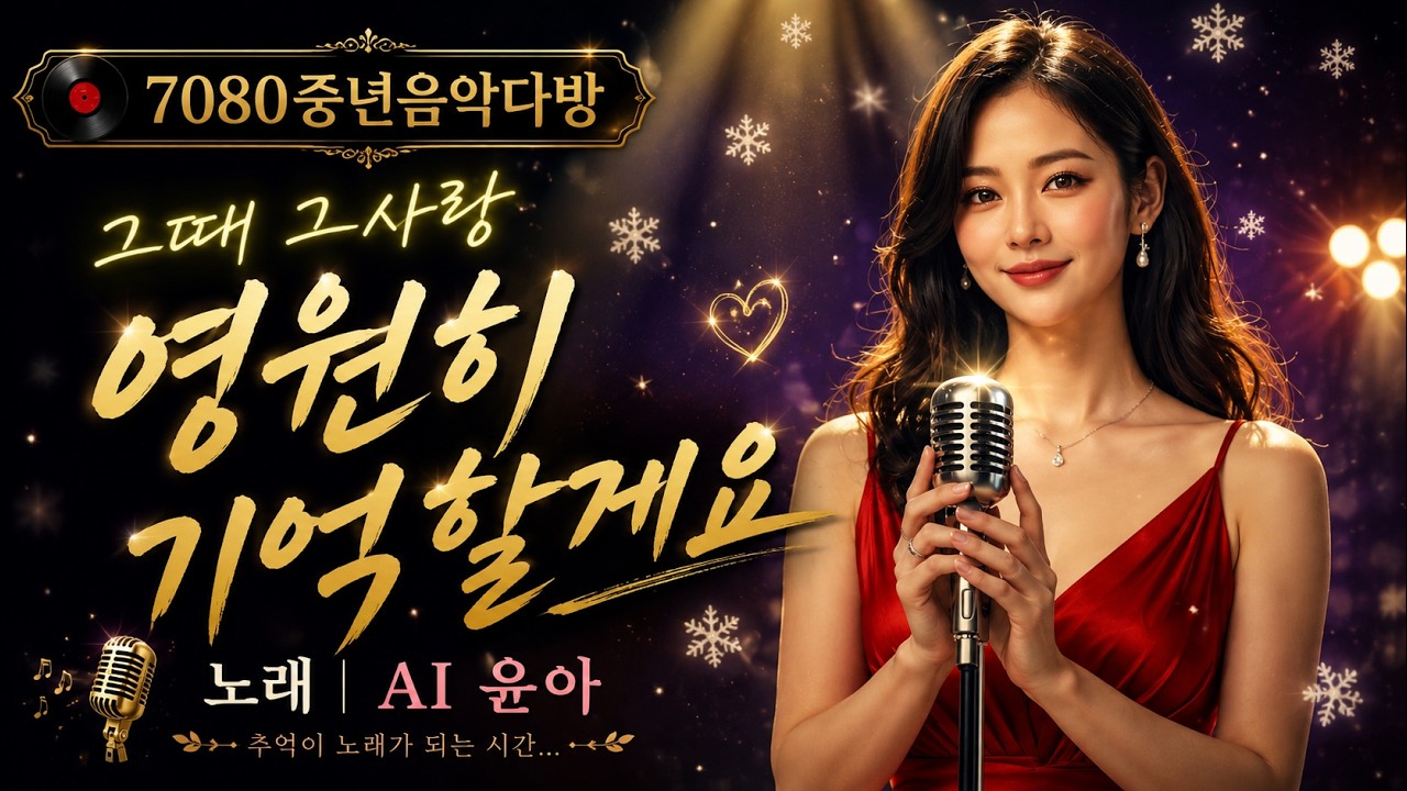 🎵 오랜만에 불 켠 음악다방🎵 중년의 가슴을 울리는 〈 그때 그 사람〉 |  트롯스타일 | AI 윤아 | 7080중년음악다방