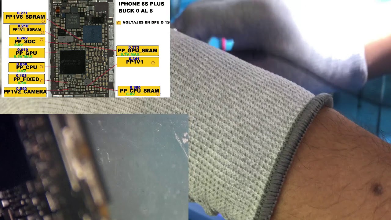 reparación iphone 6s plus no enciende se queda en 35mA después de power