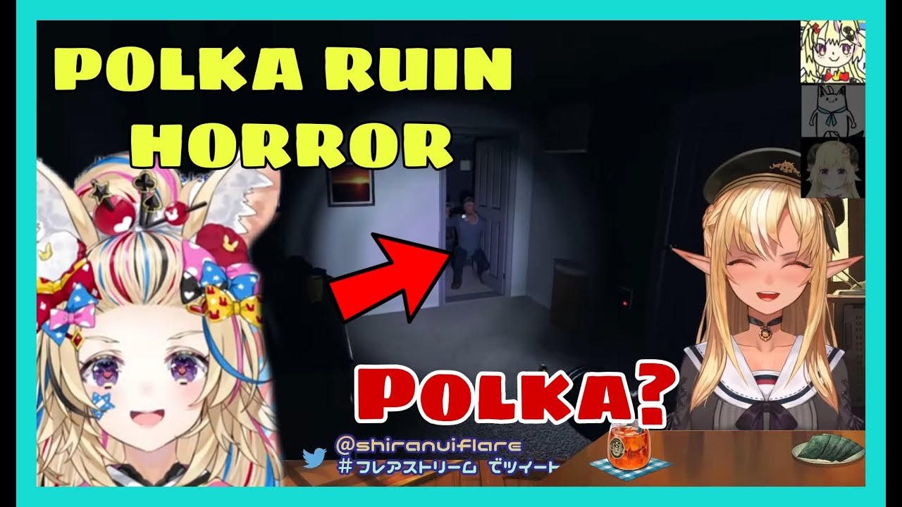 Shiranui Flare Fubuki and Watame Can't Stop Laughing At Polka | Phasmophobia [Hololive/Eng Sub]