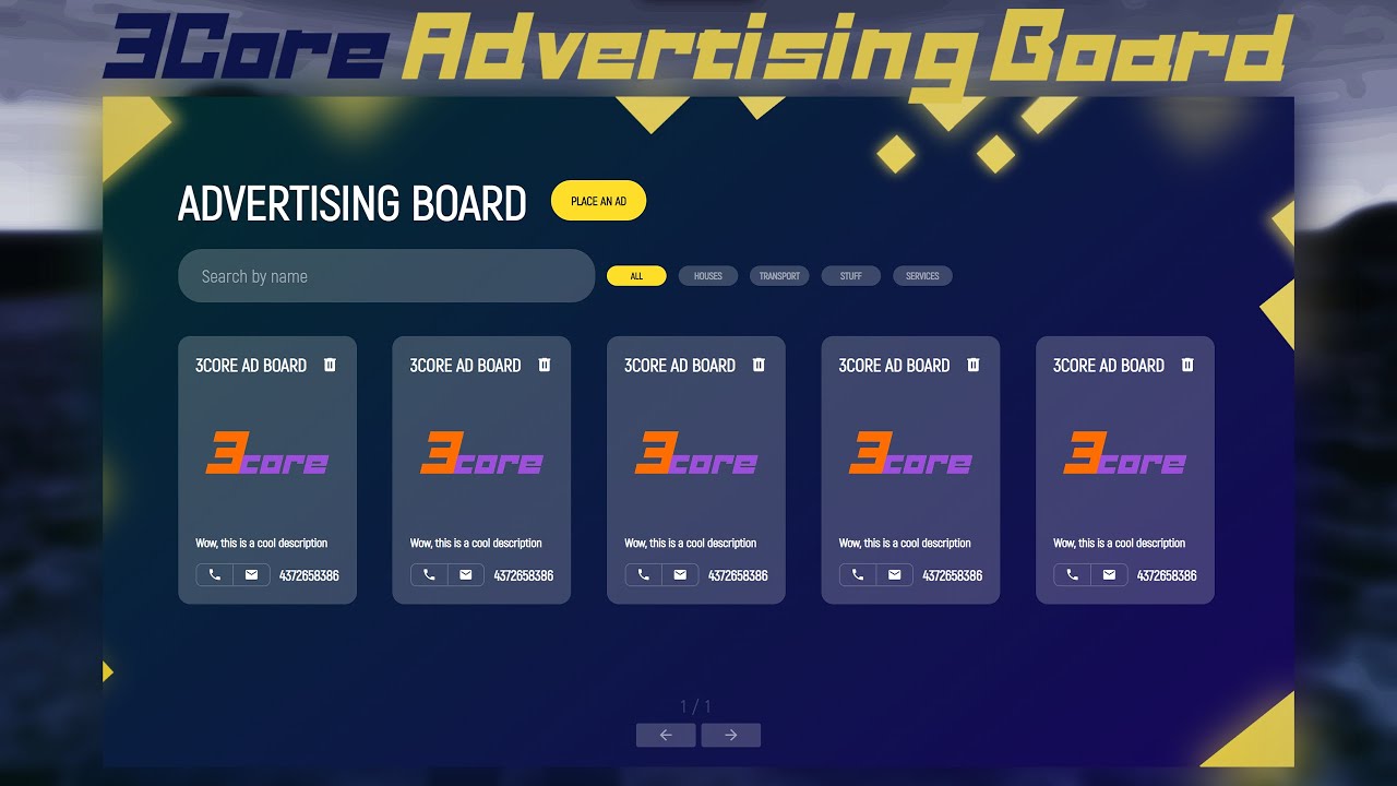 3Core Advertising Board
