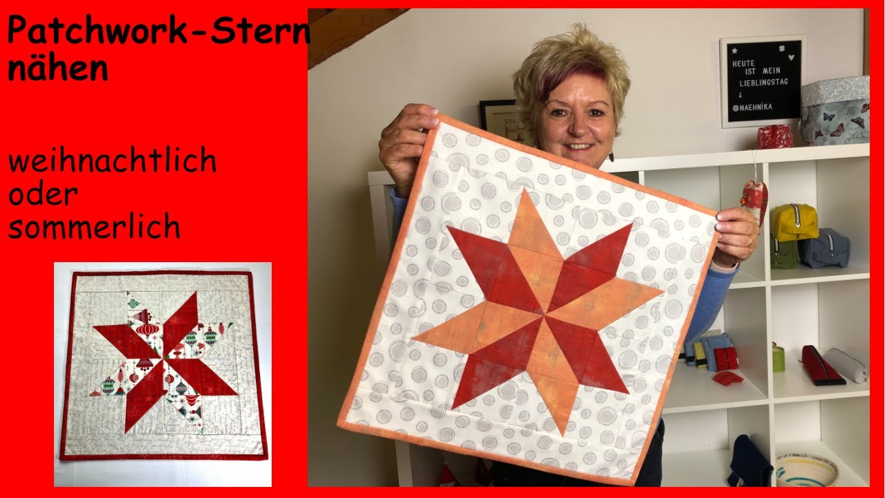 Wie du einen Patchworkstern, weihnachtlich oder sommerlich, als Tischdecke nähen kannst