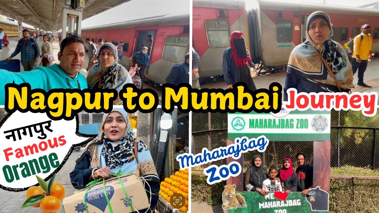 |• Maharajbag Zoo (Nagpur)🦚🐅 | Nagpur To Mumbai Journey🚂 {AFREEN DASTARKHWAN} Vlog 2024 •|