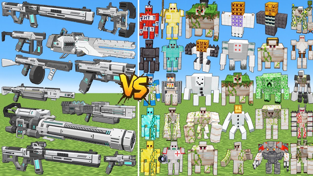 What TaCZ TRIS Dyna Gun Can Defeat The Most All Golem in Minecraft?