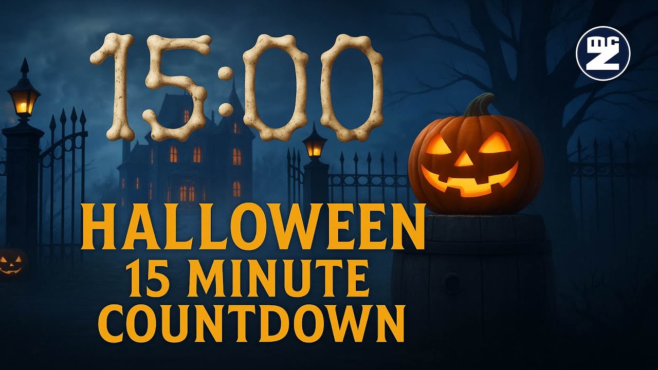 15 Minute Timer &ndash; Halloween Pumpkin Glow Countdown 🎃 for Party & Horror Intro