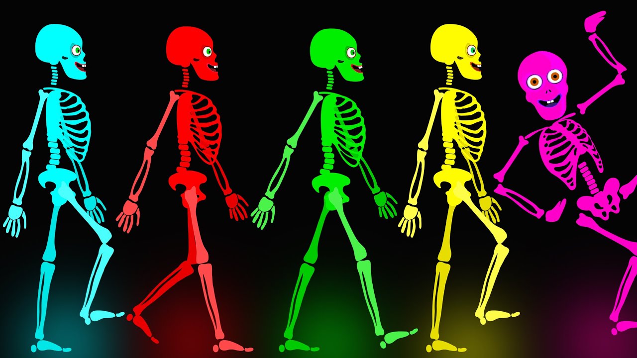 Five Skeletons Went Out on Halloween Night | Spooky Scary Skeletons Kids Songs @hooplakidz