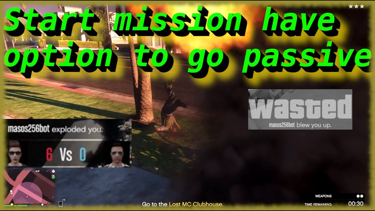 3 min of passive mode needed in freemode missions GTA ONLINE