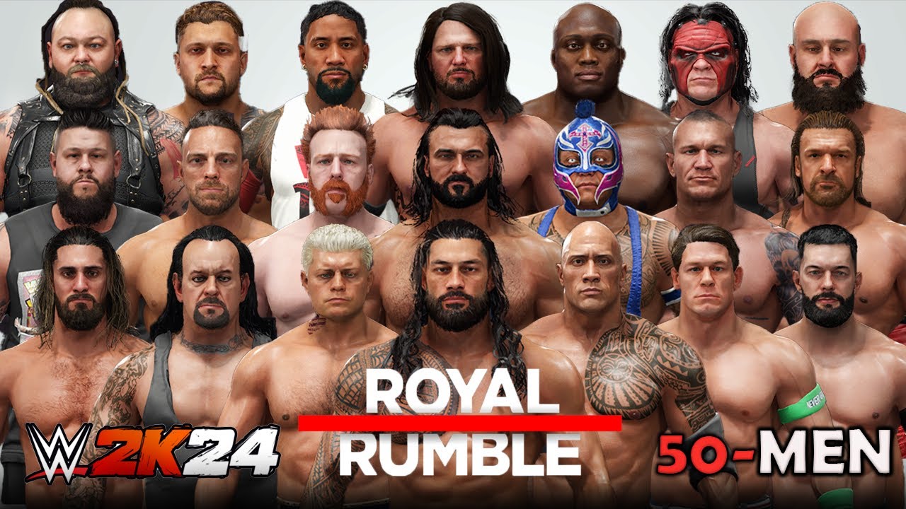 50 Man Royal Rumble Match! - WWE 2K24.