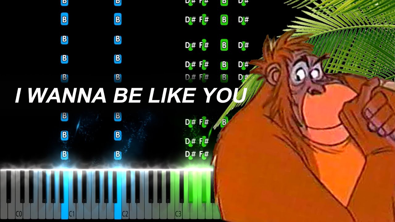 I Wanna Be Like You From The Jungle Book Piano Tutorial