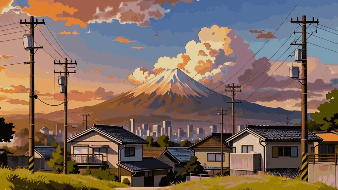Retro Japanese Town Ambience 🏮 Lofi Hip Hop Beats for Study & Chill