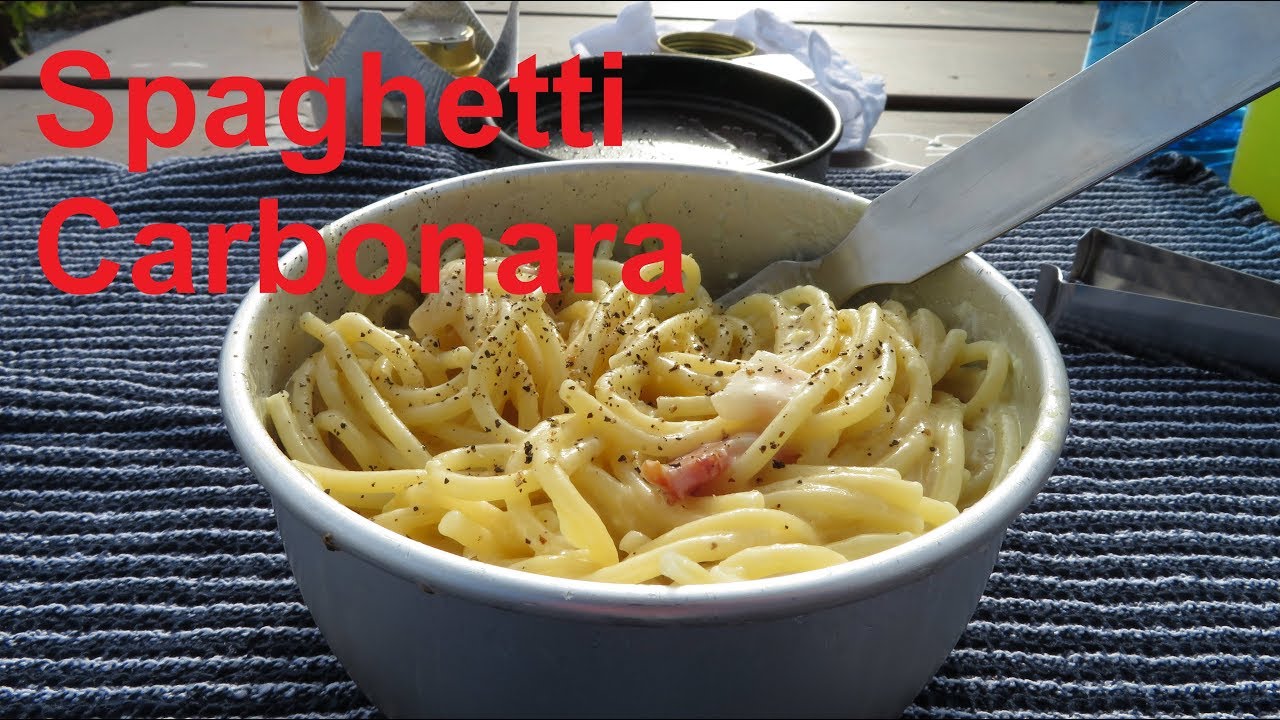 Spaghetti Carbonara auf dem Trangia Mini