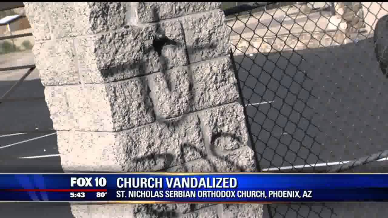 Croatian Nazi Symbols Painted on Serbian Orthodox Church During Christmas Eve in Phoenix, AZ