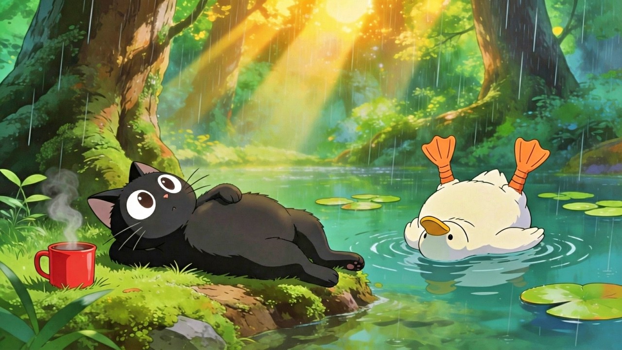 Take a deep breath. You are safe here. 🌿 Sunbeams & Rain Forest Lo-fi for Focus, Study