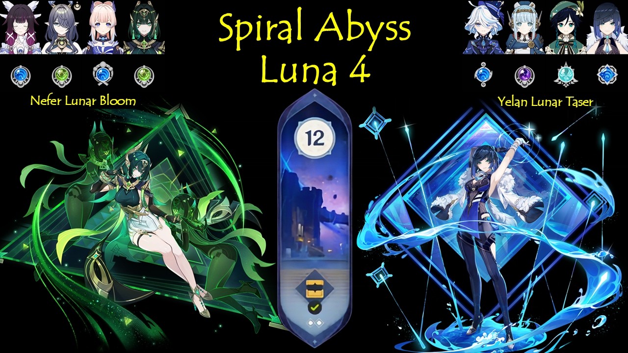 Frontline Operatives - Nefer & Yelan | Spiral Abyss Luna 4 | Genshin Impact Gameplay