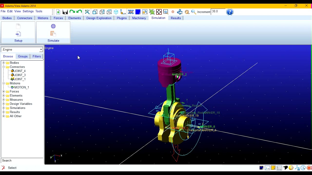 Adams View : IC Engine simulation