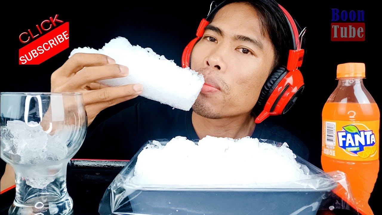 ASMR Drinking FANTA -Snow Ice Big bites - Extreme Ice crunchy | EP.286 I BoonTube