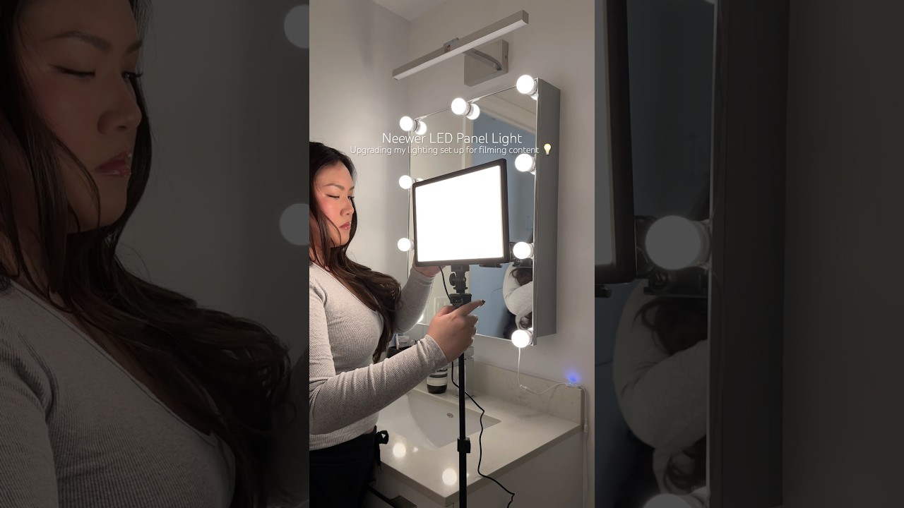 lighting set up with Neewer LED panel light | #contentcreator #lightingsetup #neewer #lightsetup