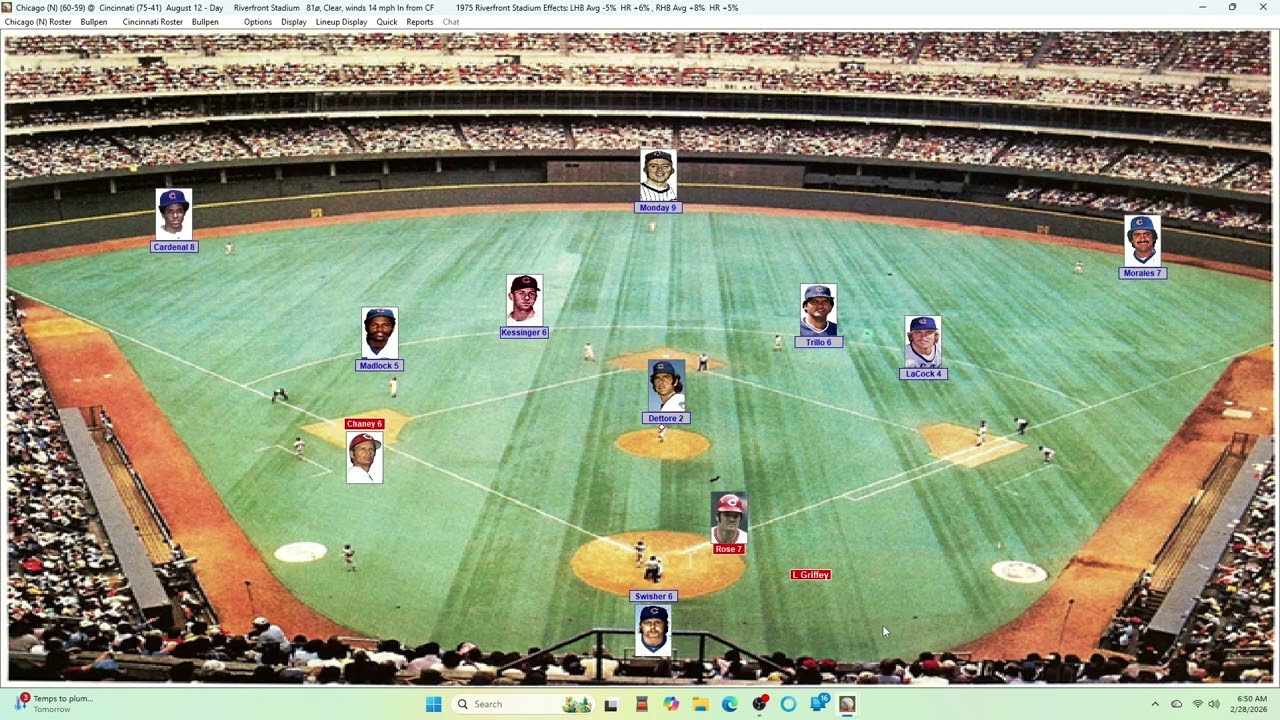 Action PC Baseball 8-12-75 Chicago C at Cincinnati