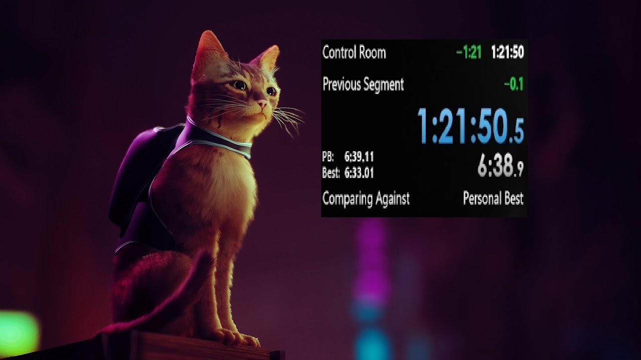 Stray any% glitchless speedrun in 1:21:50