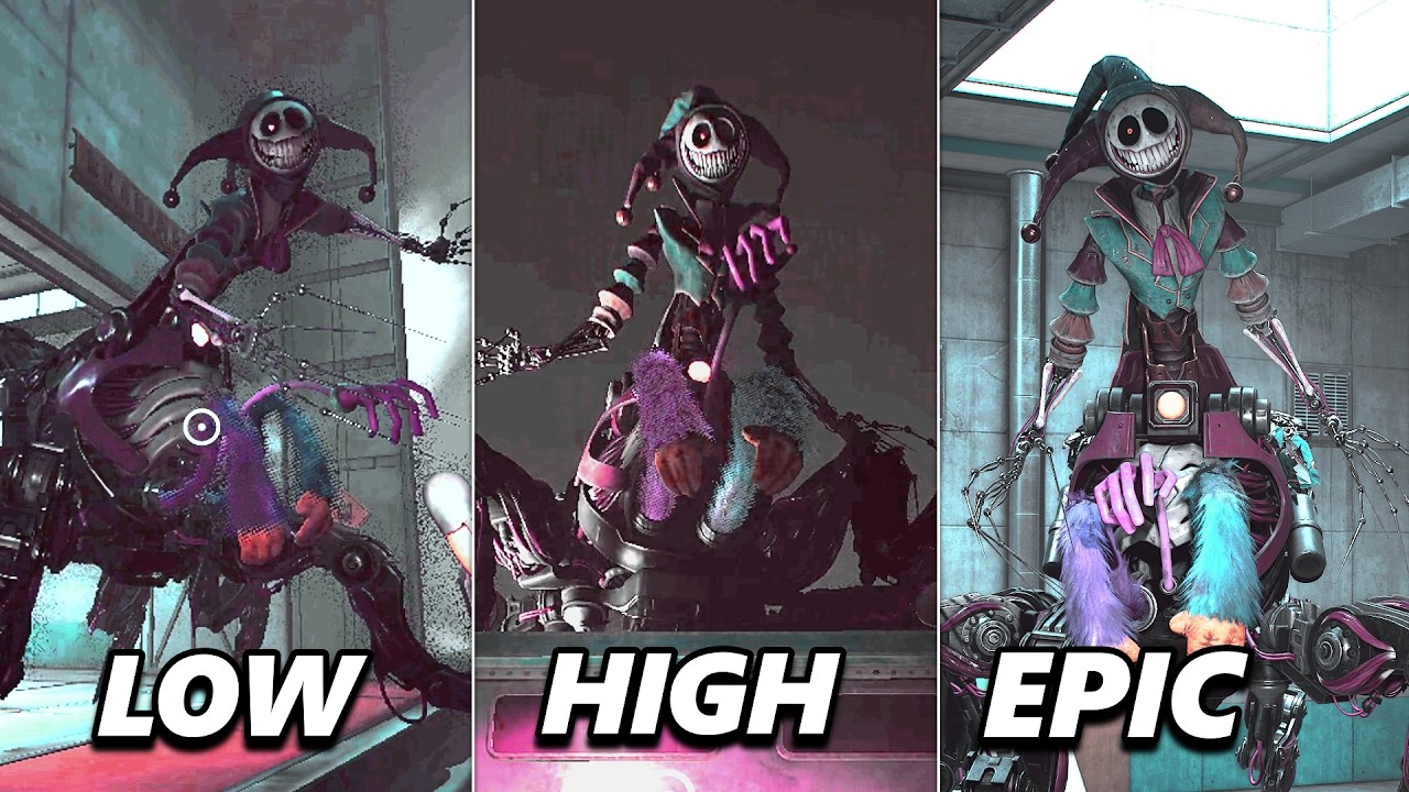 Poppy Playtime Chapter 5 Low vs Epic Graphics Settings Prototype Boss Fight | Comparison