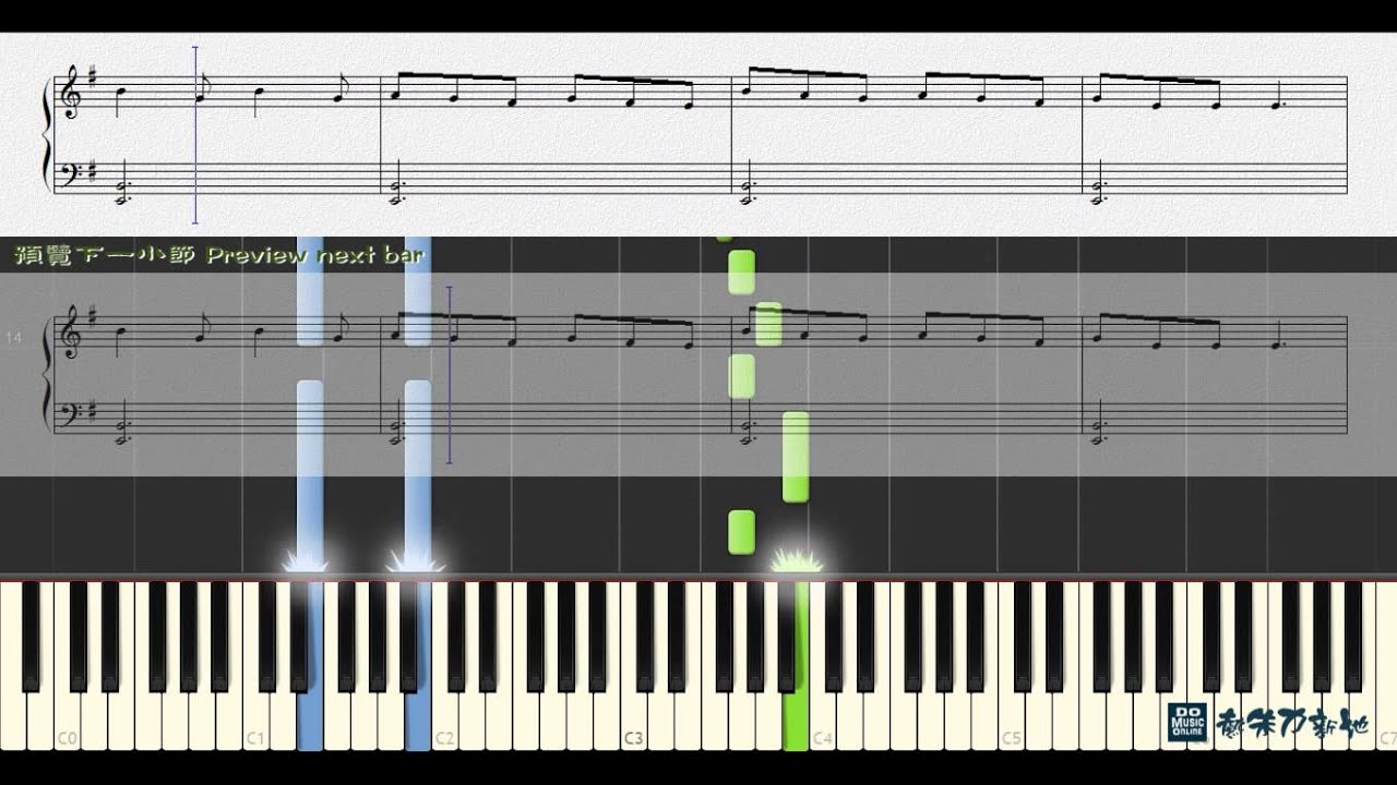 49. Dublin Town 鄉鎮, John Thompson piano 1st Grade (Piano Tutorial) Synthesia 琴譜 Sheet Music