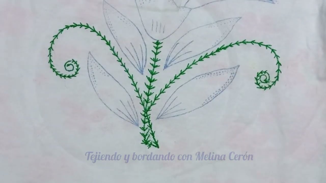 Clavel bordado fácil  tallo y guías/Hand embroidery/Tejiendo y bordando con Melina Cerón