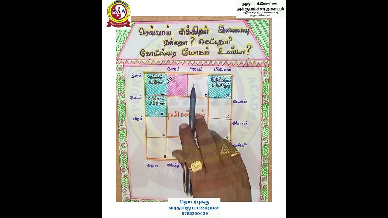 செவ்வாய் சுக்கிரன் இணைவு நல்லதா கெட்டதா? கோடீஸ்வரர் யோகம் உண்டா? |Varatharajan| apkacuastroacademy