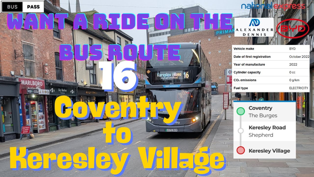 🚍🚏 Route 16 | Coventry to Keresley Village | City to Countryside Adventure! 🌆🌿