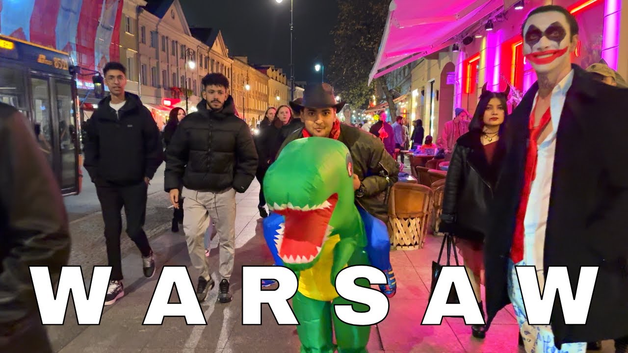 🎃 Halloween 2024 👻 Night Walk in Warsaw! | 🇵🇱 POLAND | 4K Walking Tour