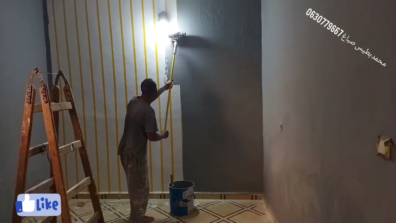 👍 صباغة غرف النوم بالشريط اللاصق🏠 💪🏻 شوفو قبل وبعد الصباغة