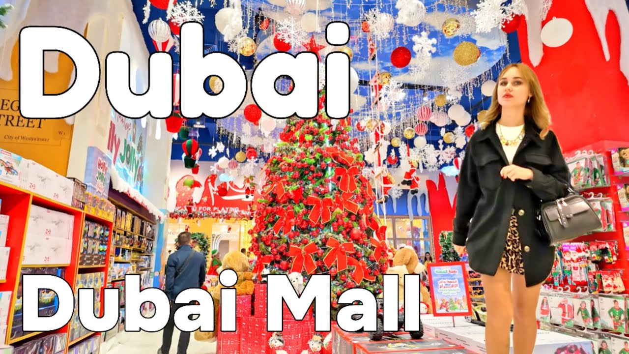 Dubai 🇦🇪 Christmas Decorations in Dubai Mall A Shopaholic's Paradise [4K] Walking Tour