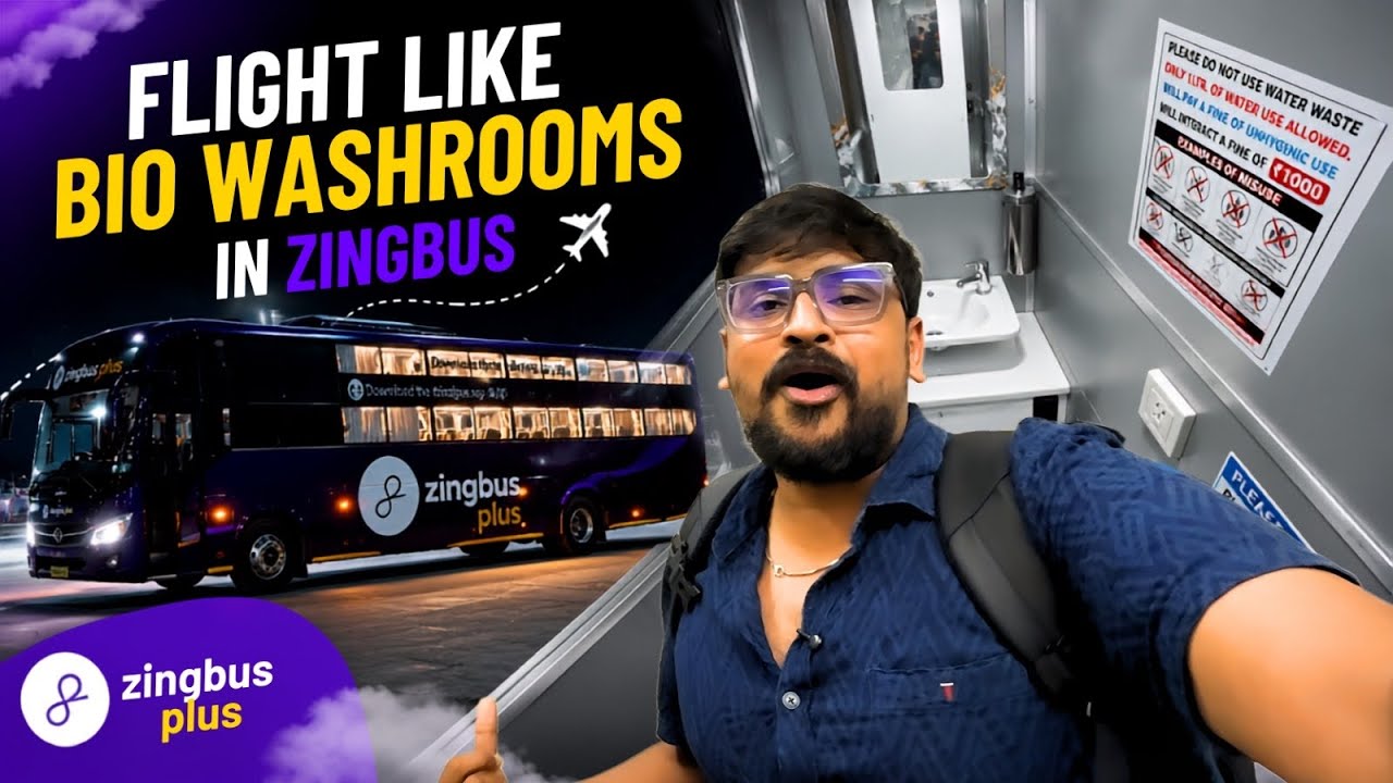 Роскошный ночной автобус из Коимбатура в Бангалор😍 Zing Bus Plus с биотуалетом 😍Обзор автобусов -...