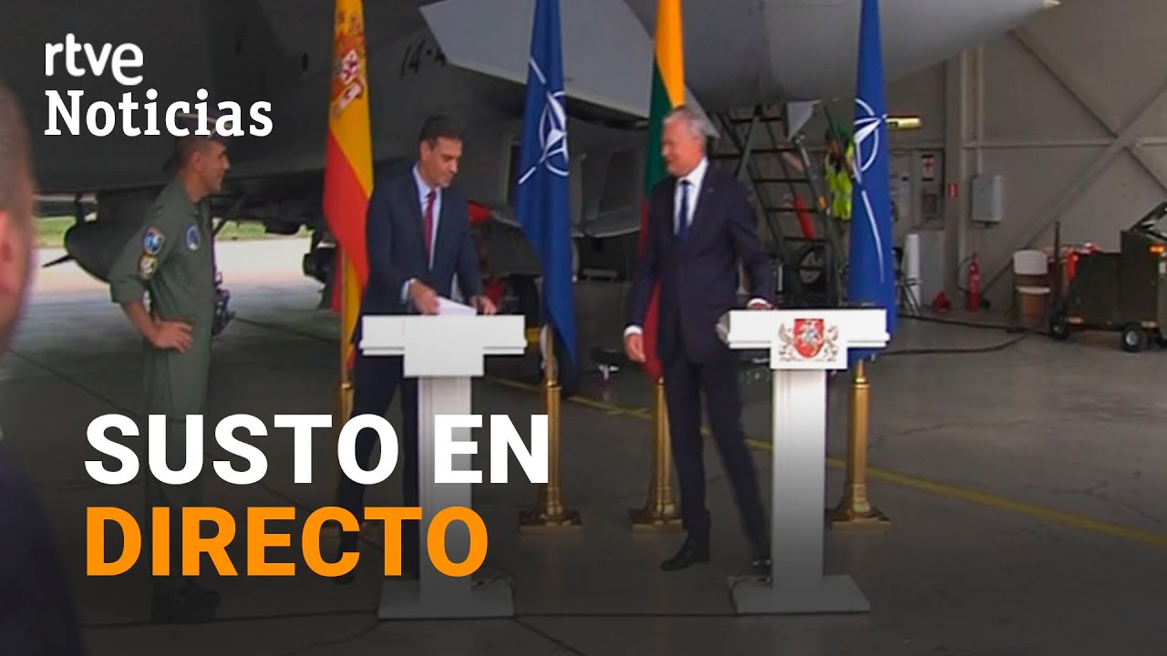 DESALOJAN la rueda de prensa de SÁNCHEZ en LITUANIA tras detectar un AVIÓN RUSO sin IDENTIFICAR