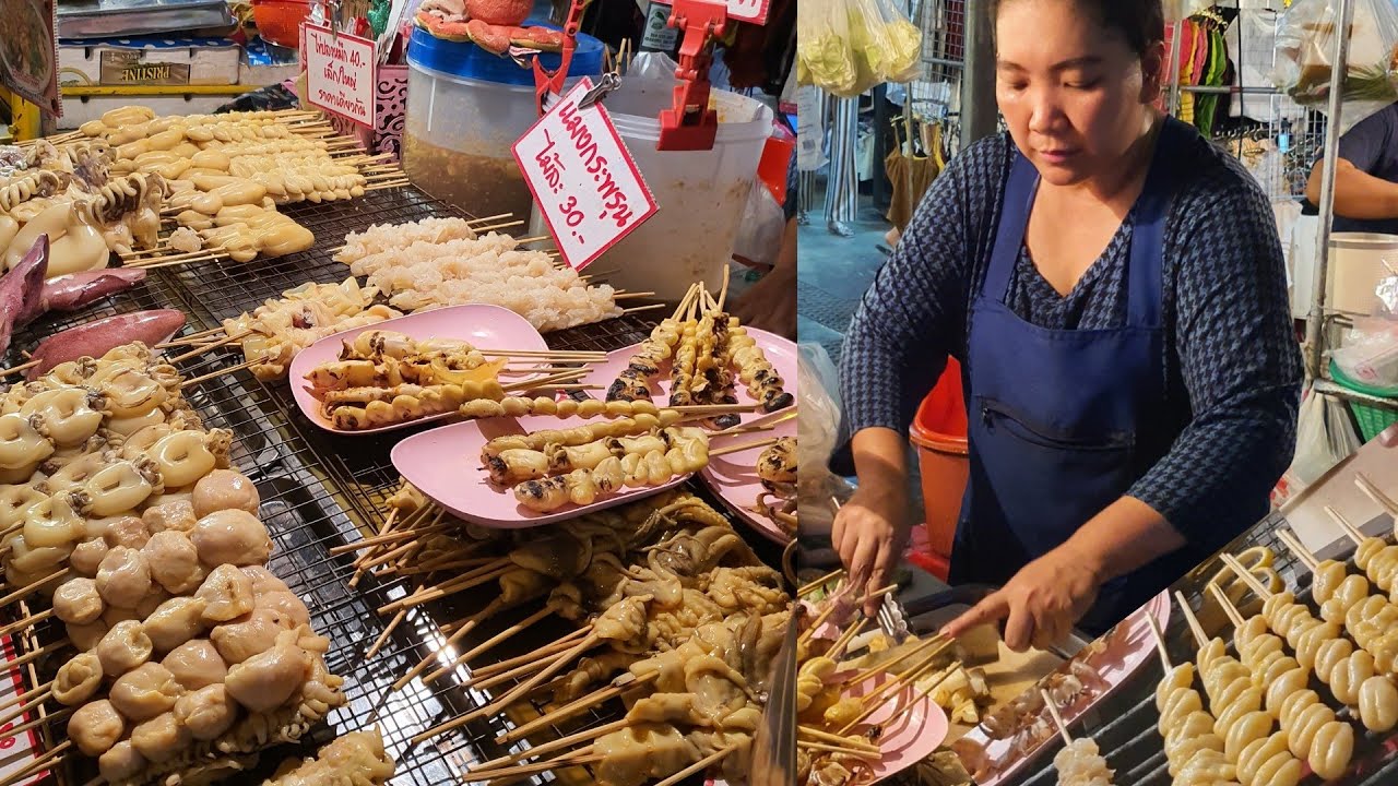 หมึกย่างสดๆ น้ำจิ้มแซ่บๆ เผ็ดเปรี้ยวเค็มหวาน คิวแน่นย่างไม่ทัน เจ๊ใหญ่หมึกย่าง @ห้วยขวาง 🐙