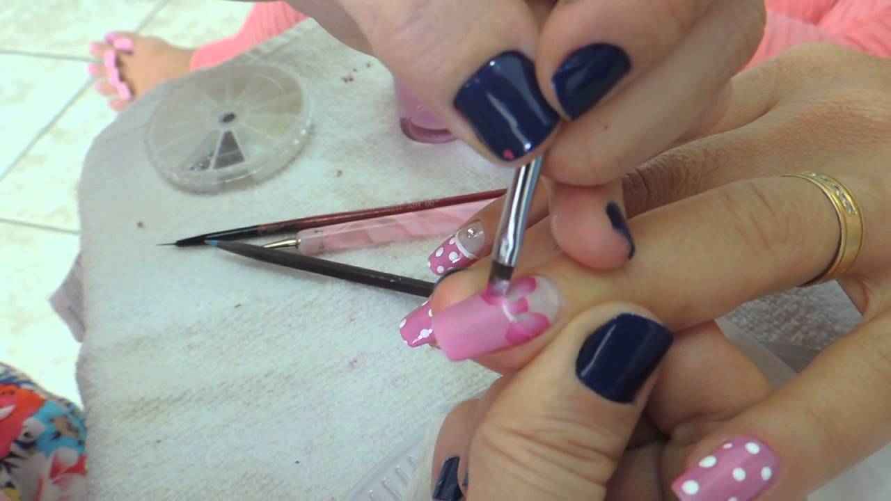 Unhas com Laço Carga Dupla.....Nail lace Double Charge