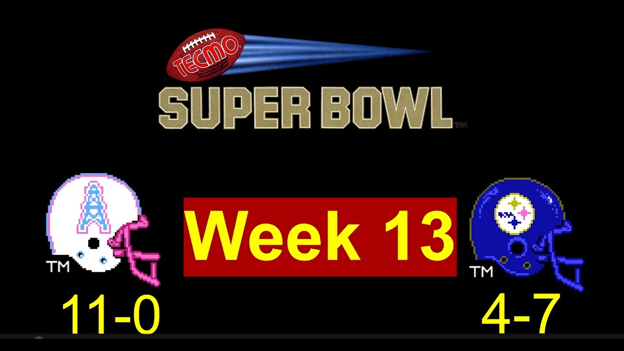 Tecmo Super Bowl (NES) Houston Oilers vs Pittsburgh Steelers Week 13