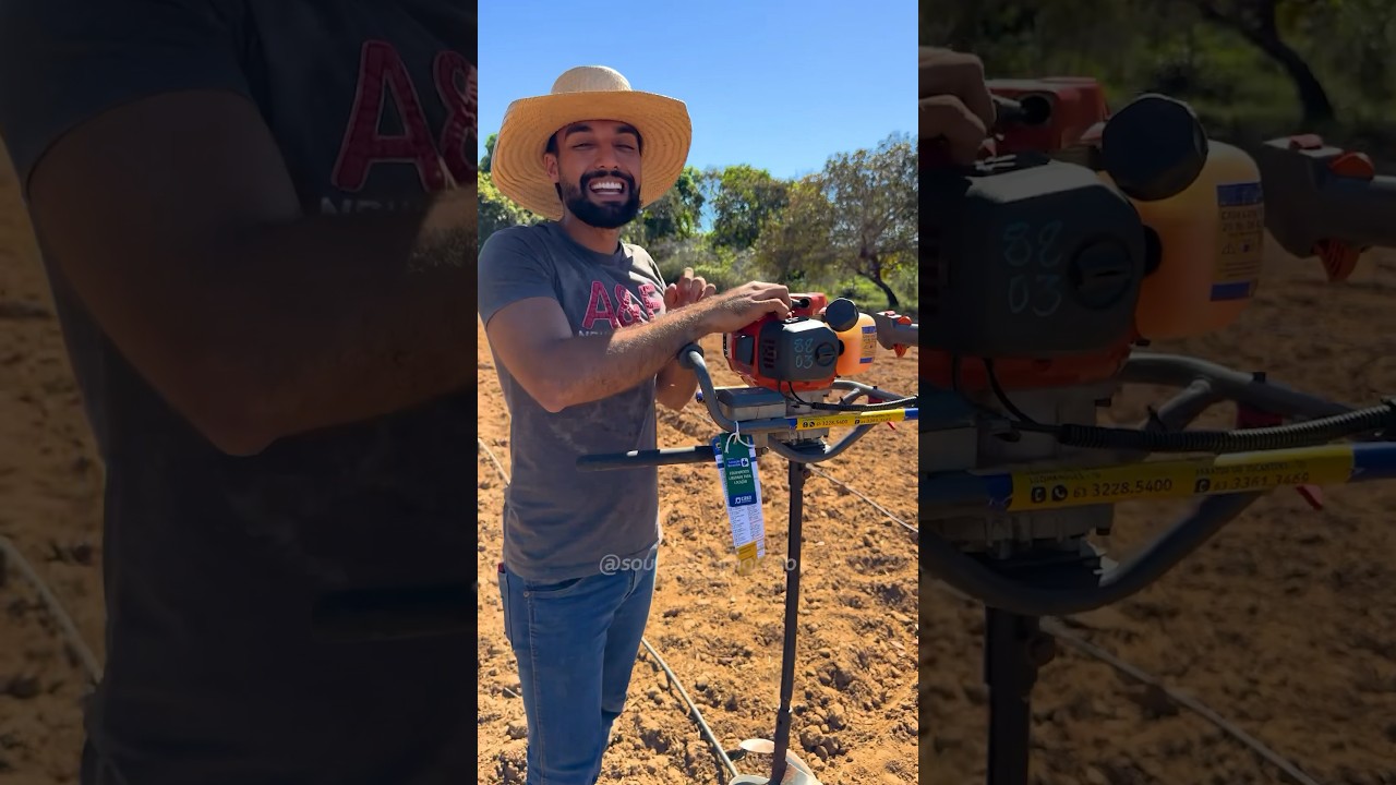 Aluguei o Perfurador de Solo mais potente do Mundo ⛏️😮 #perfuradordesolo #constru&ccedil;&atilde;o #fazenda