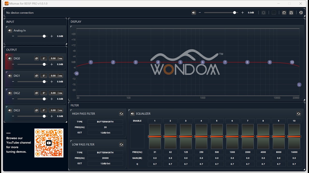 How to Realize PC UI Control of BDSP2.4U PRO ADAU1701 2-In 4-Out DSP Preamp | EQ Adjustment