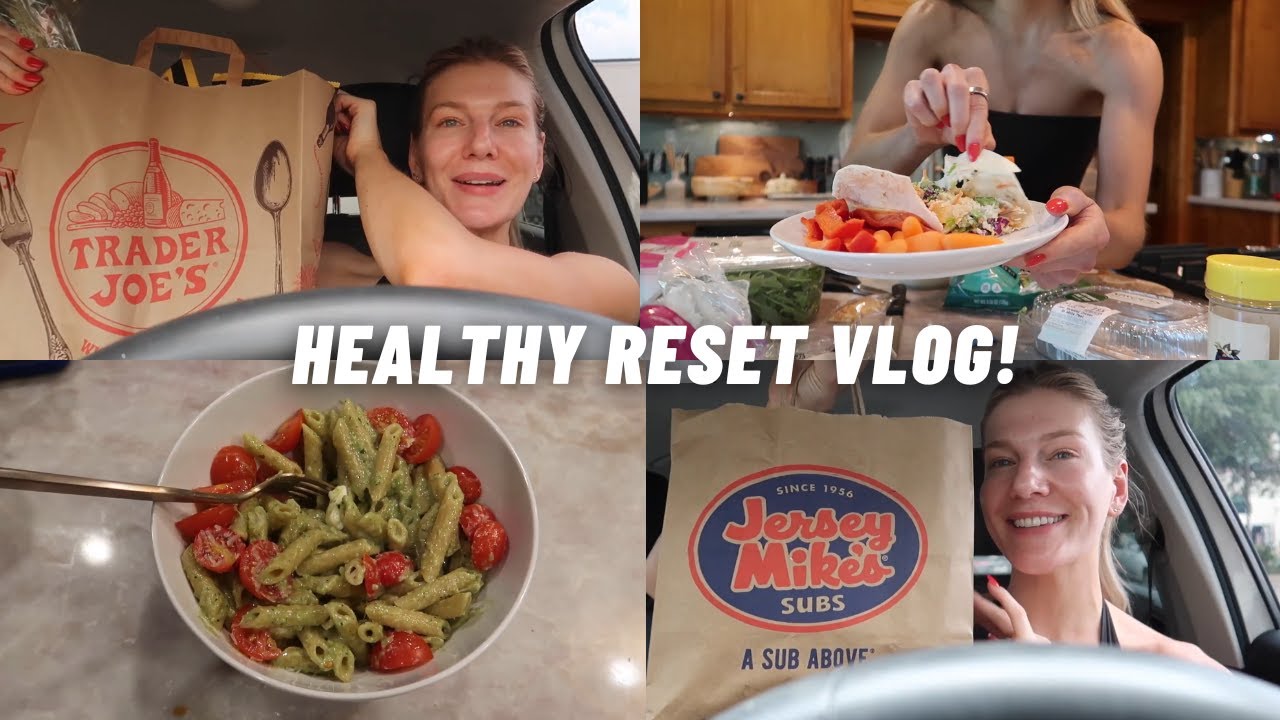 Healthy Jersey Mike's, Trader Joe's haul, tips to stop overeating, glowy makeup & birthday freebies!